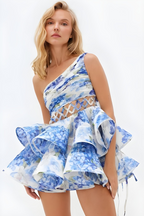 Daphne | Floral One Shoulder Mini Dress