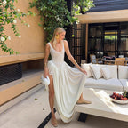 Alessandra | Pleated Backless Slim Maxi Dress