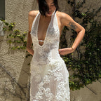 Arlette | Hanging Neck Sleeveless Maxi Dress