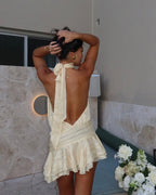 Gianna | Halter Lace Mini Dress