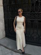 Fiona | Knit Sleeveless Maxi Dress