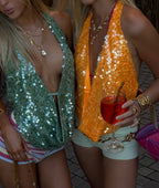 Della | Sleeveless Neck Halter Top