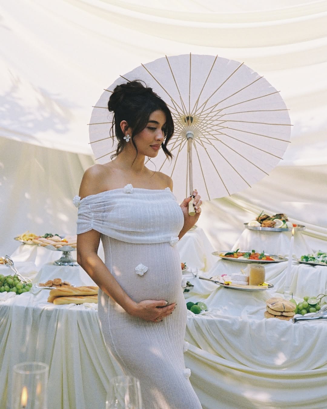 Luana | Maternity Off-Shoulder Maxi Dress