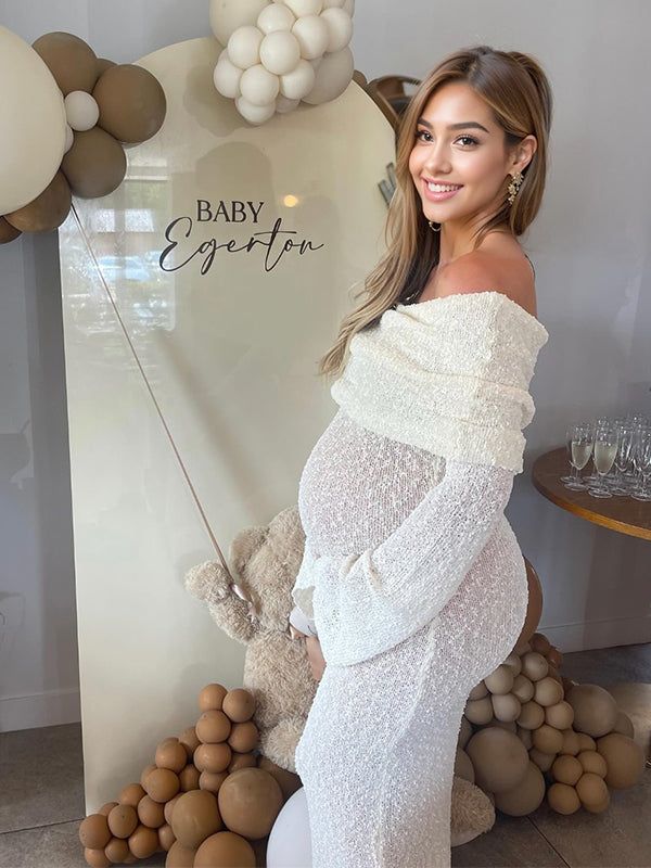 Nayara | Maternity Elegant Off Shoulder Maxi Dress