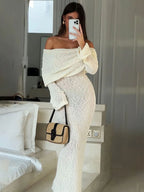 Nayara | Maternity Elegant Off Shoulder Maxi Dress