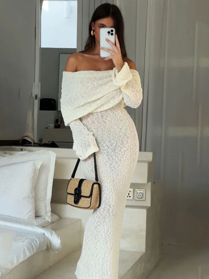 Nayara | Maternity Elegant Off Shoulder Maxi Dress