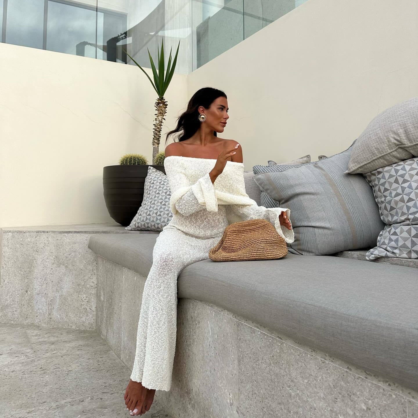 Nayara | Maternity Elegant Off Shoulder Maxi Dress
