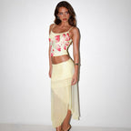 Kenia | Floral Print Mesh Two Piece Set