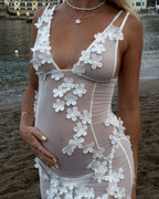 Aylee | Maternity Sleeveless Waisted Lace Dress