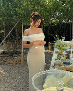 Luana | Maternity Off-Shoulder Maxi Dress