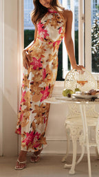 Shannon | Floral Halter Maxi Dress