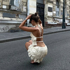 Alanna | Pleated Backless Two-Piece Set