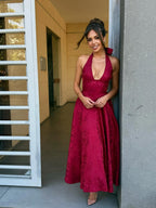Esmeralda | Halter Sleeveless Midi Dress