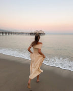 Kamara | Off Shoulder Pleated Maxi Dress